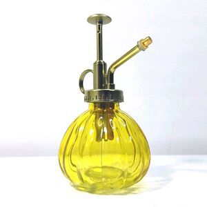 Plant Watering Pot Spray Glass Bottle Sprayer Kettle Flower Mister Yellow & Gold